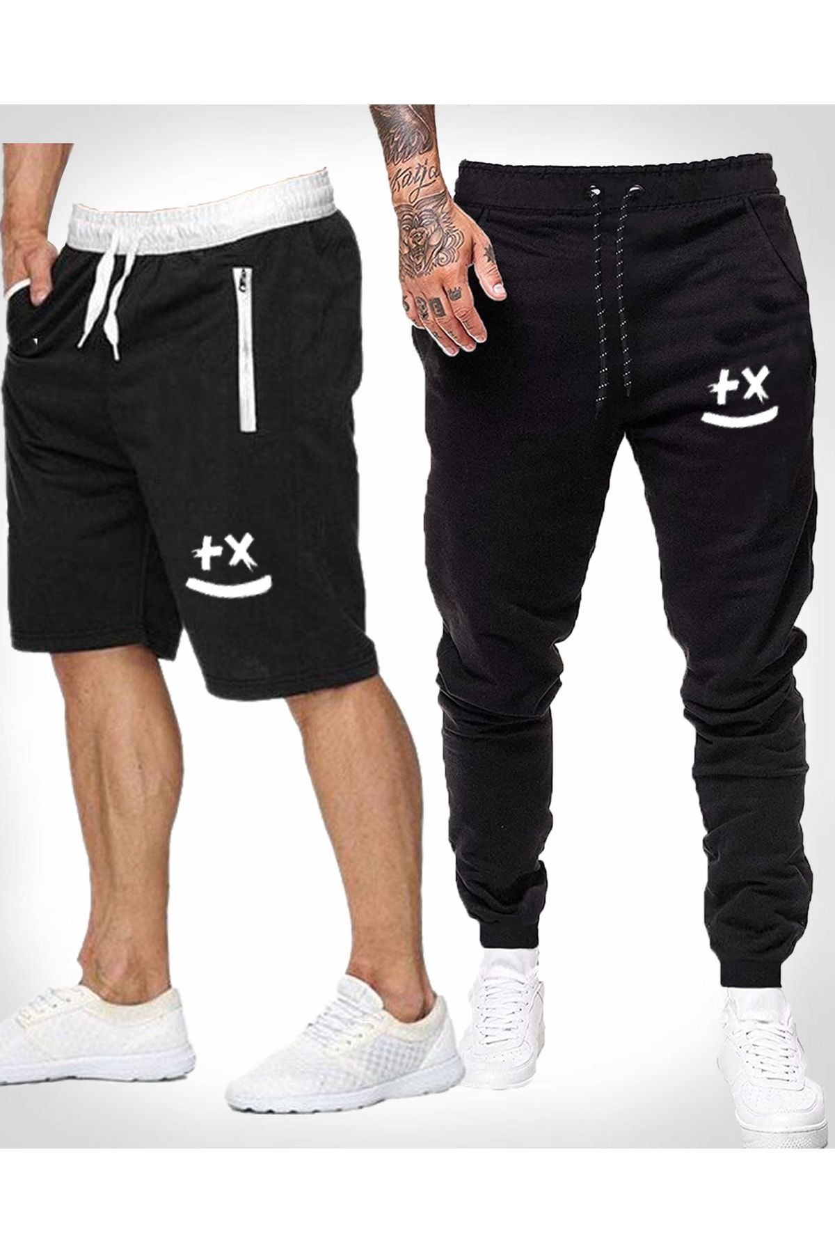 jackell Unisex Spor Şort/Eşofman Set 2li Takım