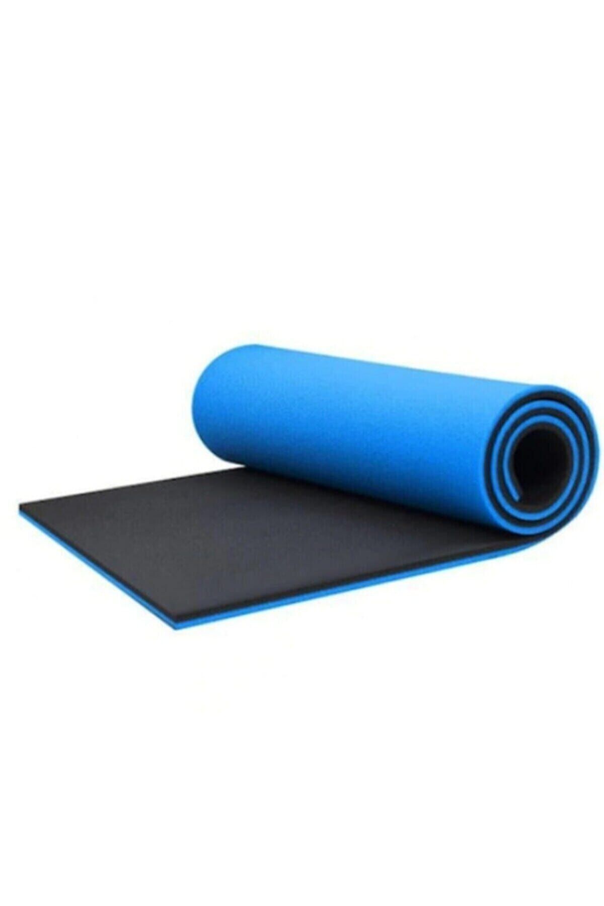 REDZEUS Çift Taraflı Mavi Siyah Pilates Minder Ve Mat Pilates Minderi Yoga Matı Uyku Matı