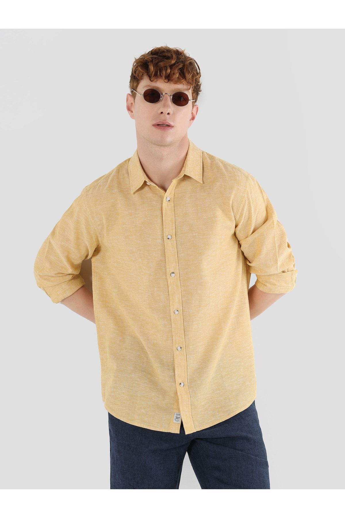 Colin’s Regular Fit Sarı Erkek Uzun Kol Gömlek
