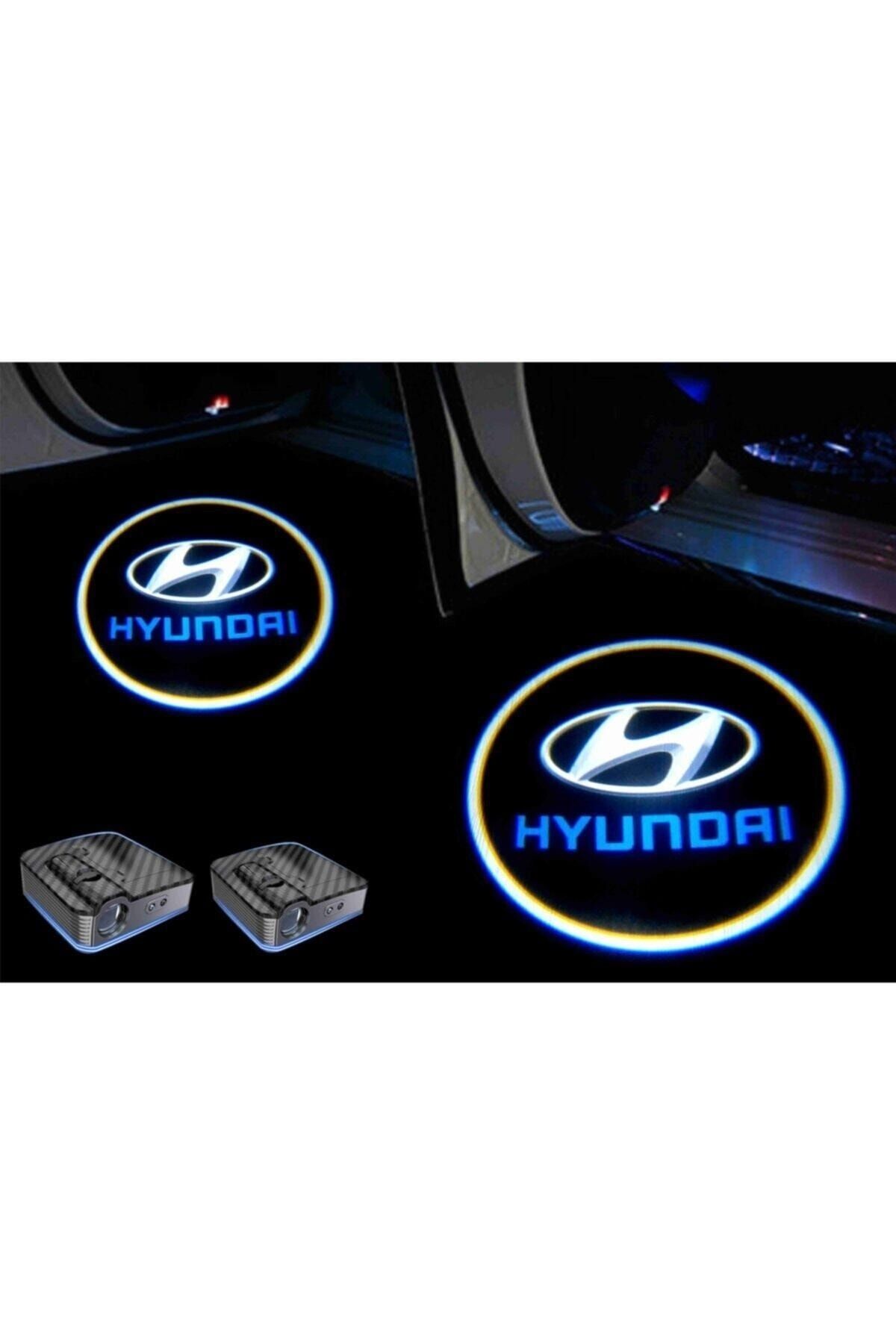 Leader Hyundai Araçlar Için Pilli Yapıştırmalı Kapı Altı Led Logo 2'li