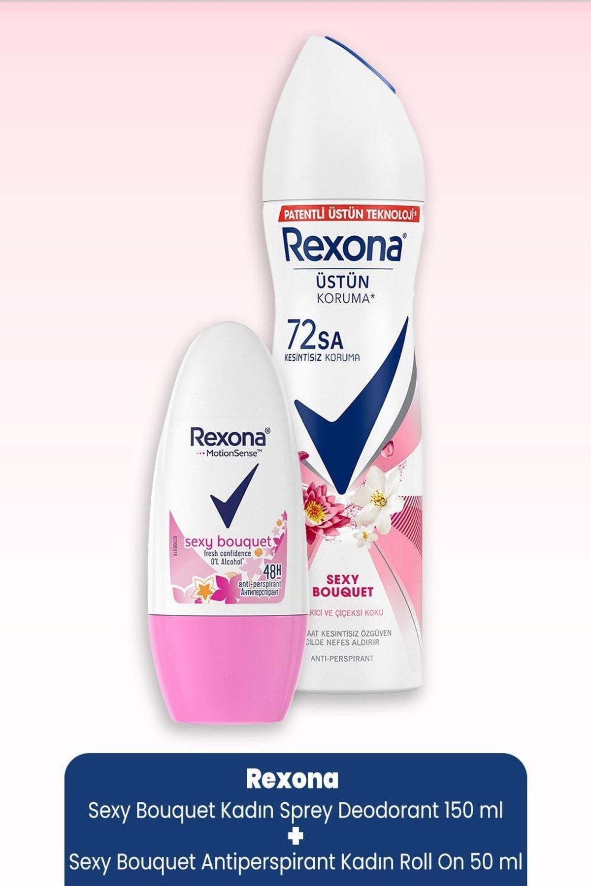 Rexona Sexy Bouquet Kadın Sprey Deodorant 150 Ml & Antiperspirant Roll On 50 Ml