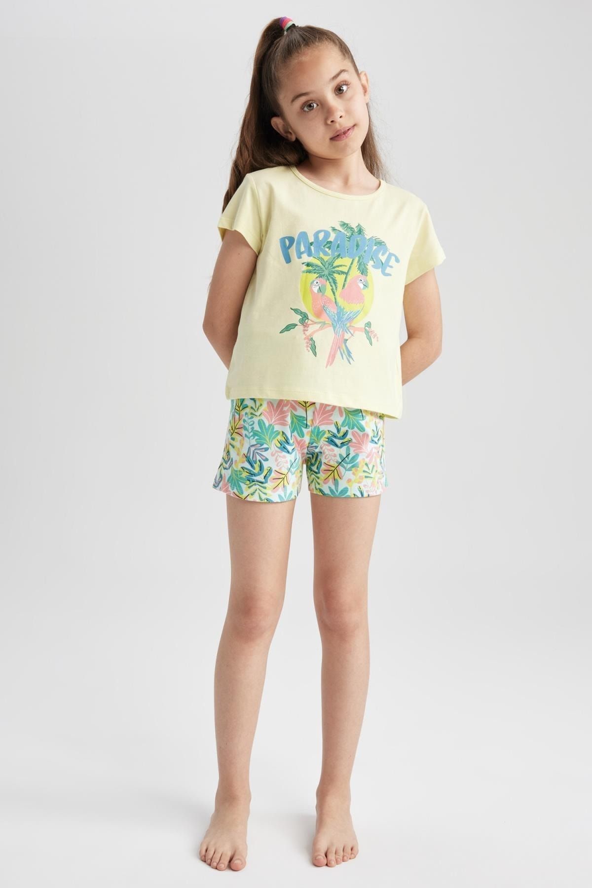 Defacto Kız Çocuk Regular Fit 2'li Pijama Takımı