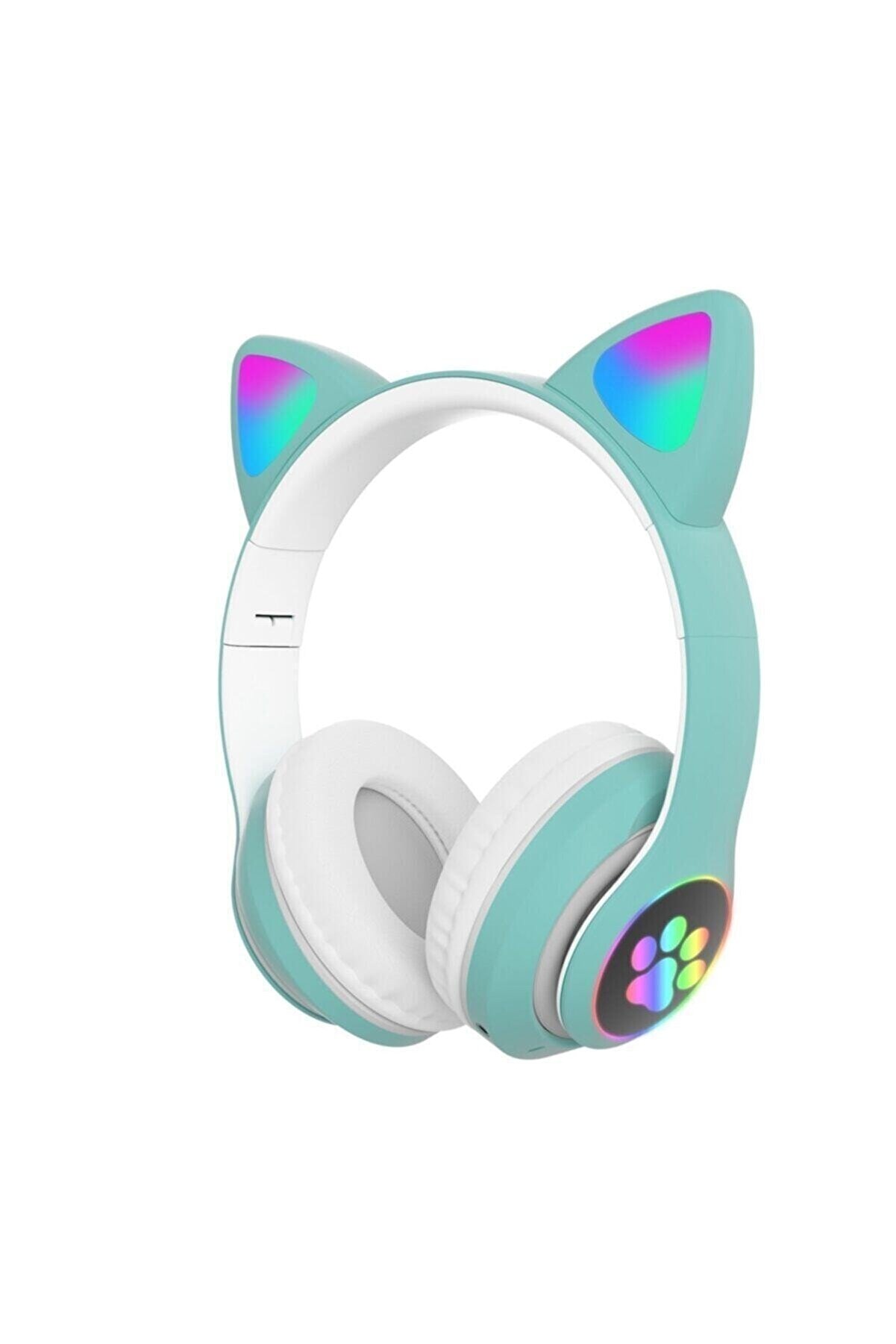 Karler Bass Kedi Kulak Led Işıklı Mikronlu Hafıza Kartı Ve Aux Girişli Kablosuz Bluetooth Kulaklık Karler Stn28