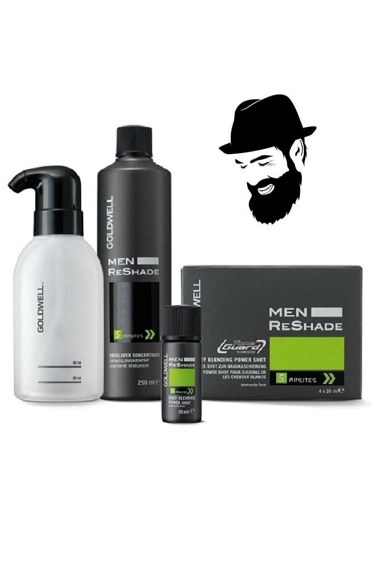 GOLDWELL 4ca Men Reshade Saç Ve Sakal Boyası 4 X 20 Ml + Oksidan Losyon 250 Mll (siyah)