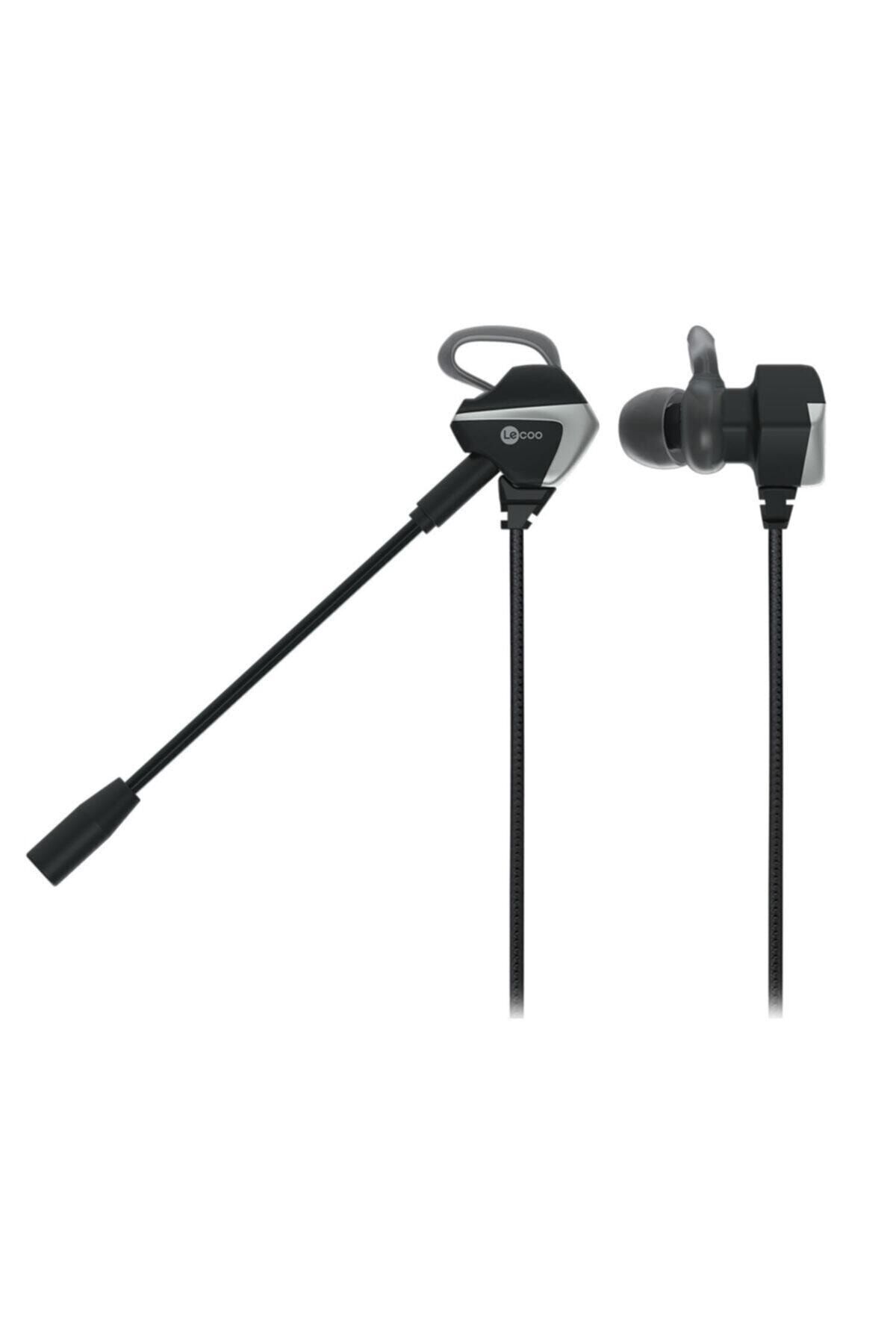 Lecoo Lenovo Ht105 3.5mm Uyumlu Jacklı Mikrofonlu Kulak Içi Çıkarılabilir Mikrofonlu Gaming Kulaklık Siyah