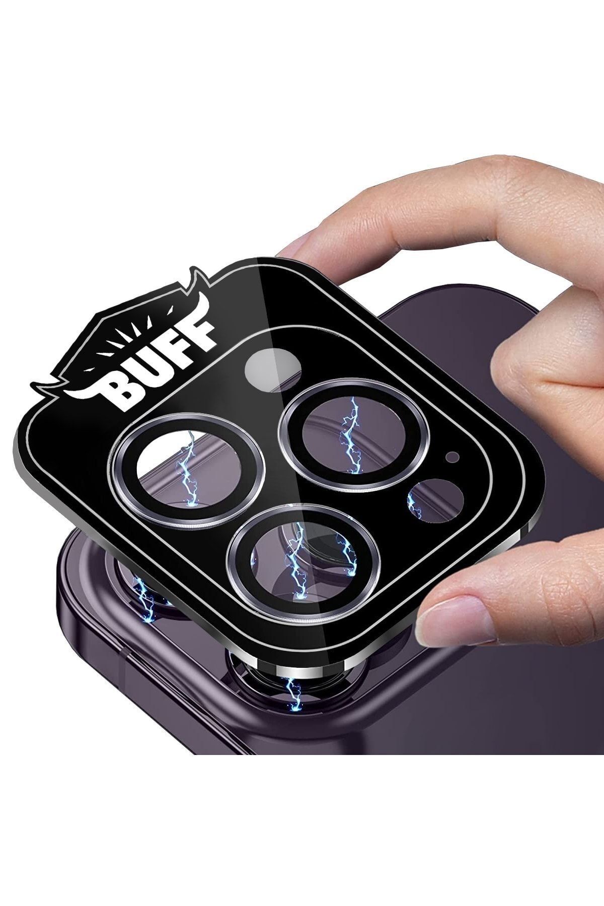 Buff iphone 13 Pro Max / 13 Pro Safir Kamera koruyucu (kolay takma aparatlı) Gold