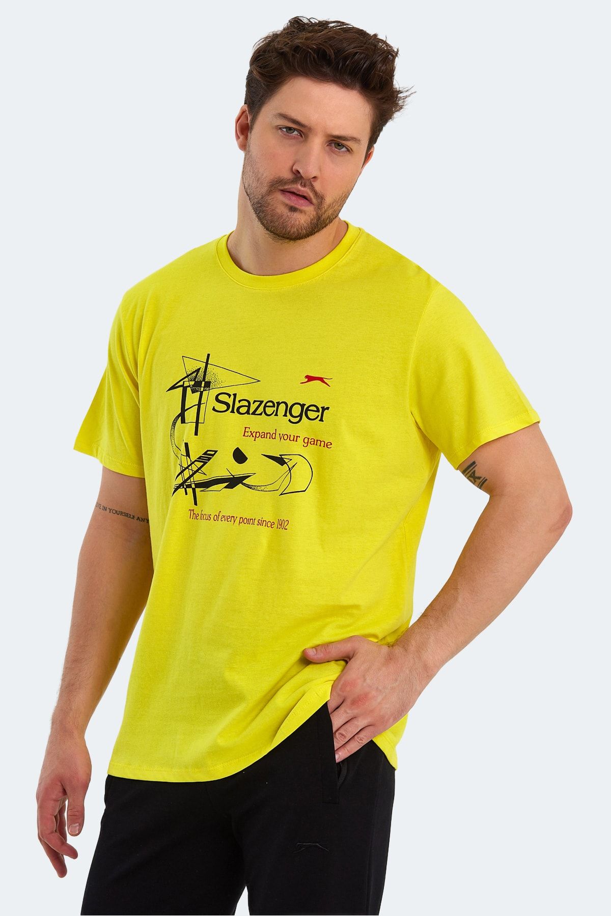 Slazenger Karnen Over Erkek T-shirt Açık Sarı