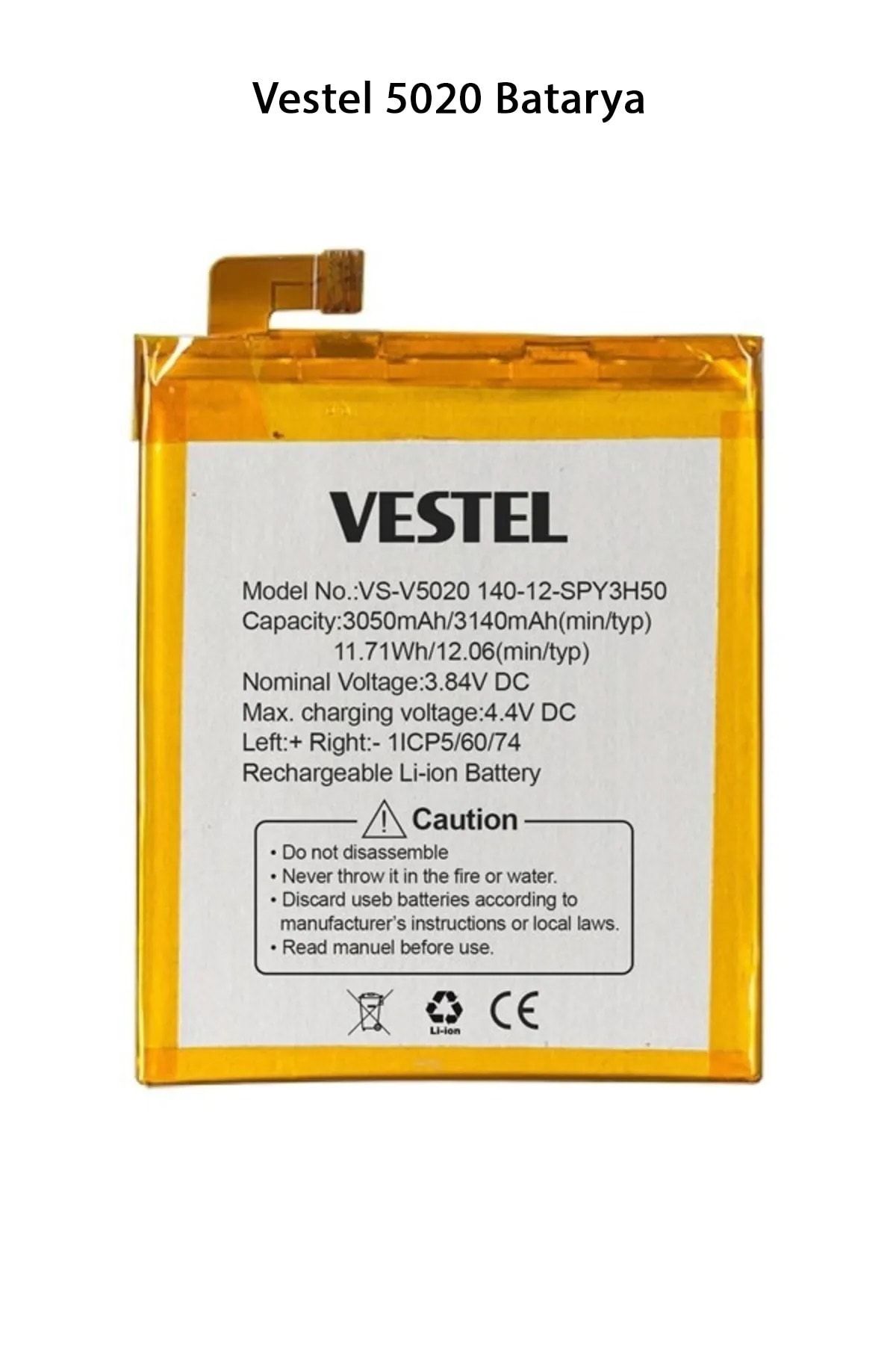 Genel Markalar Vestel 5020 Telefonlarla Uyumlu Batarya 3140 mAh