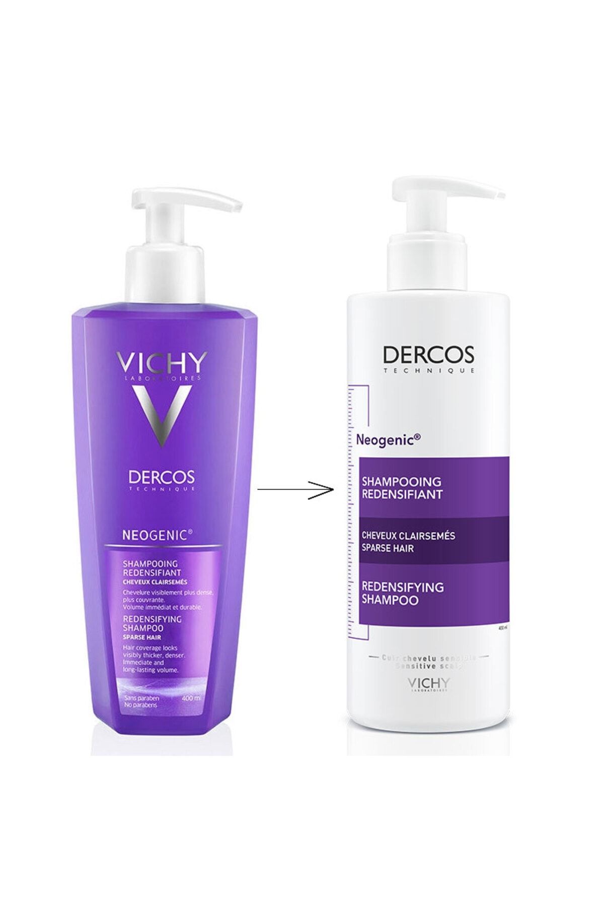 Vichy Dercos Neogenic Ince Ve Zayıf Telli Saçlar Için Hacim Veren Saç Dökülme Karşıtı Şampuan 400 ml
