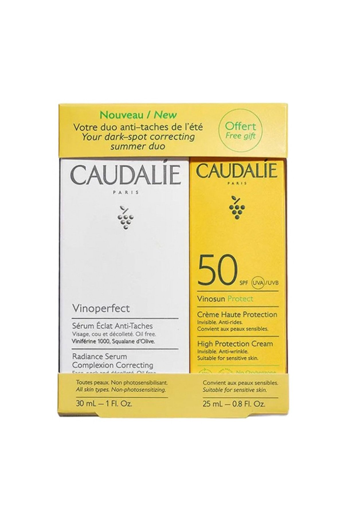 Caudalie Vinoperfect Leke Karşıtı ve Işıltı Verici Serum 30 ml + Suncare SET 30 ml