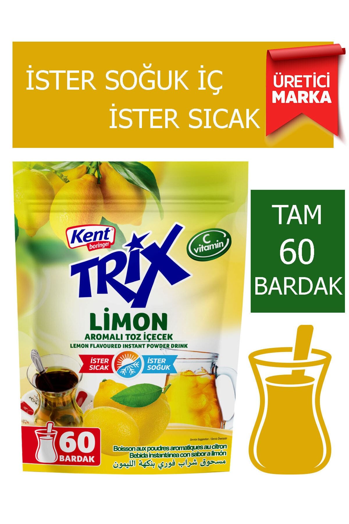 Kent Boringer Trix Limon Aromalı Toz Içecek 300 gr
