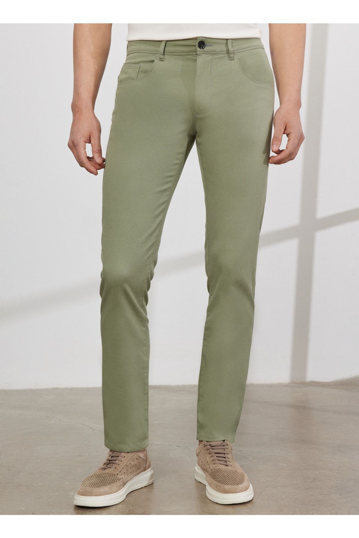 Altınyıldız Classics Normal Bel Boru Paça Comfort Fit Yeşil Erkek Pantolon 4a012320009377