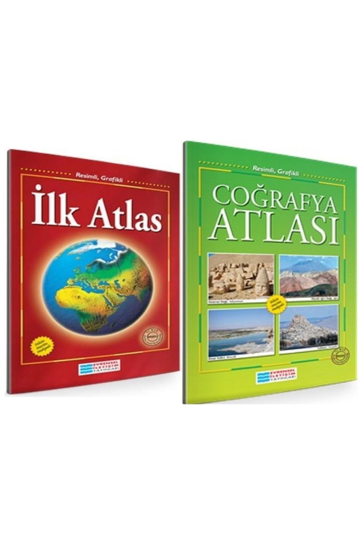 Evrensel Yayınları Resimli Atlas Resimli İlk Atlas + Resimli Coğrafya Atlas Evrensel İletişim Yayınları