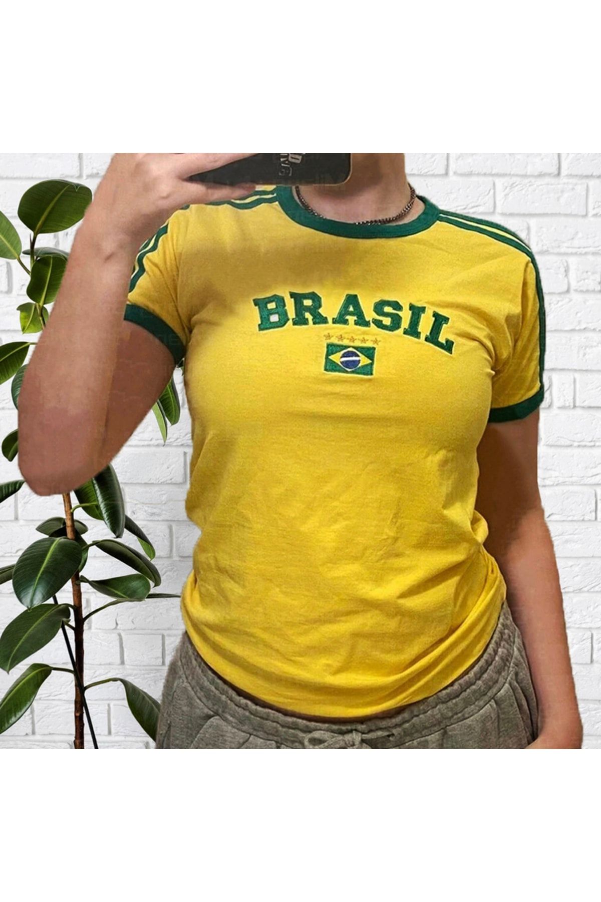 Köstebek Retro Vintage Brasil Crop T-Shirt