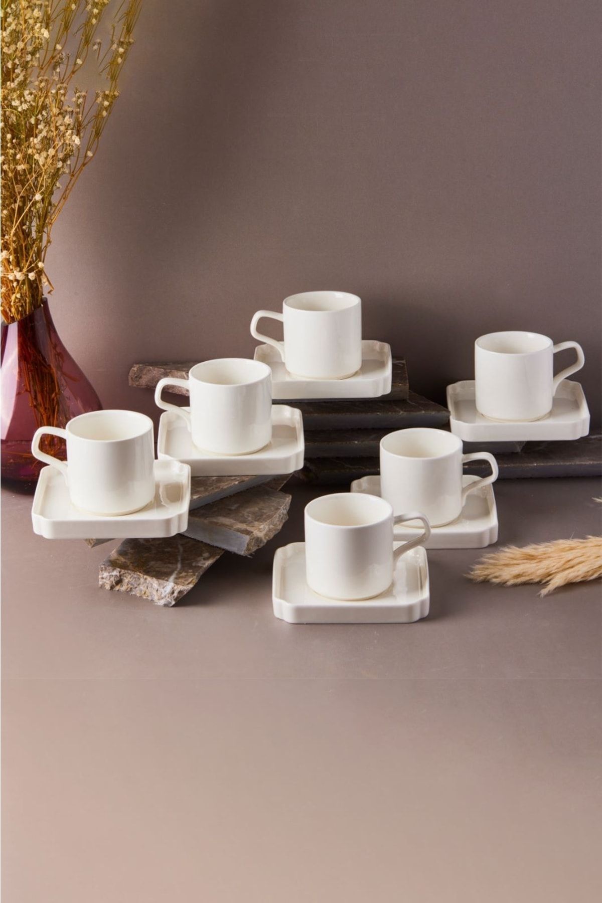 Perotti Luce Porselen 6'lı Kahve Fincanı Saf Beyaz