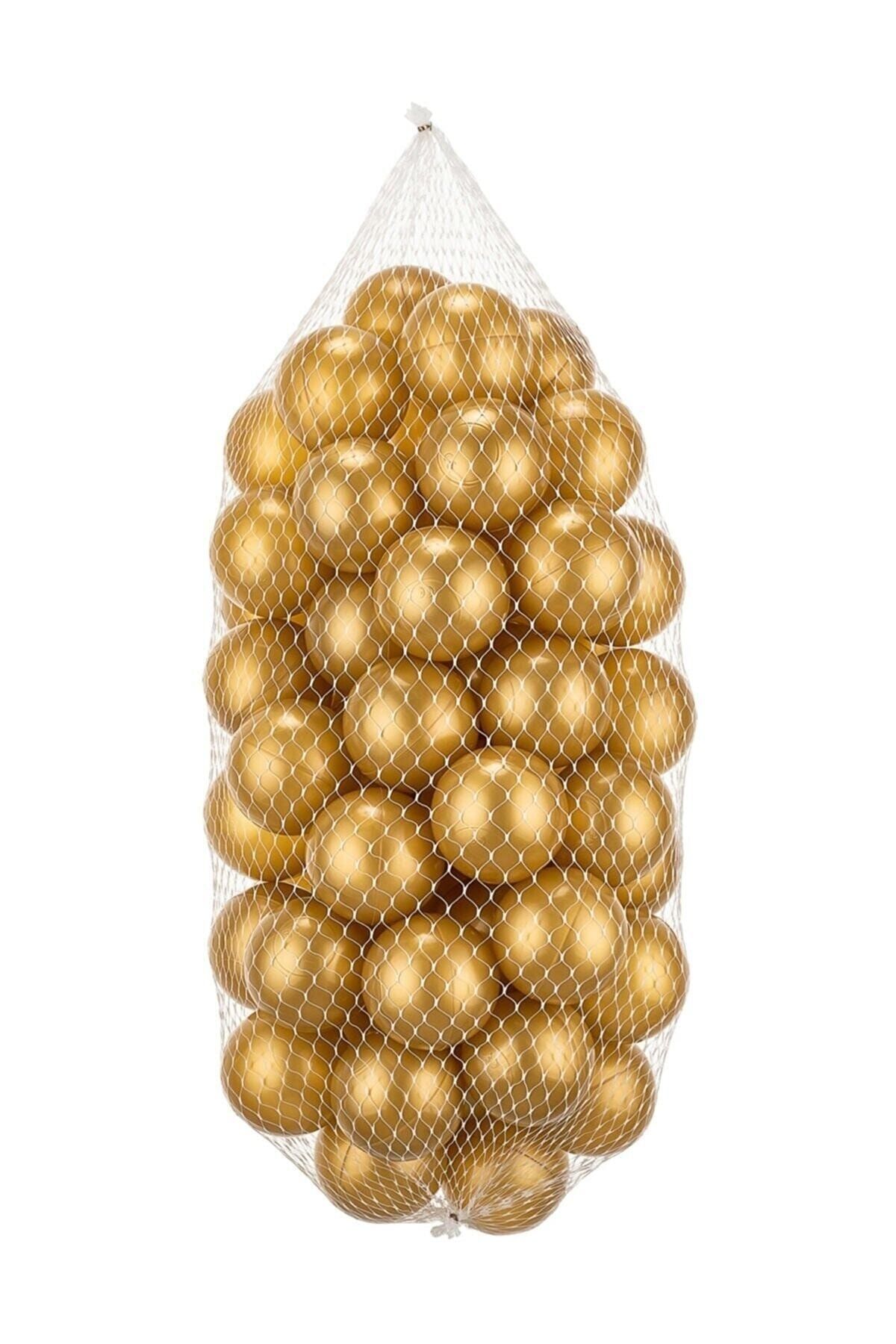 HEPİTOP Beren Toys Top Havuzu Topları, Oyun Havuzu Topları 7 Cm 50'li Filede Gold