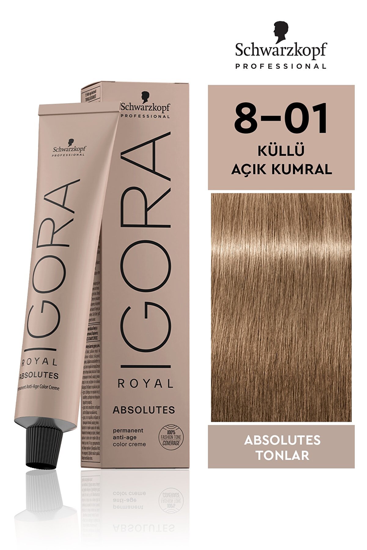 Igora Royala Absolutes Tonlar 8-01 Küllü Açık Kumral Saç Boyası 60ml