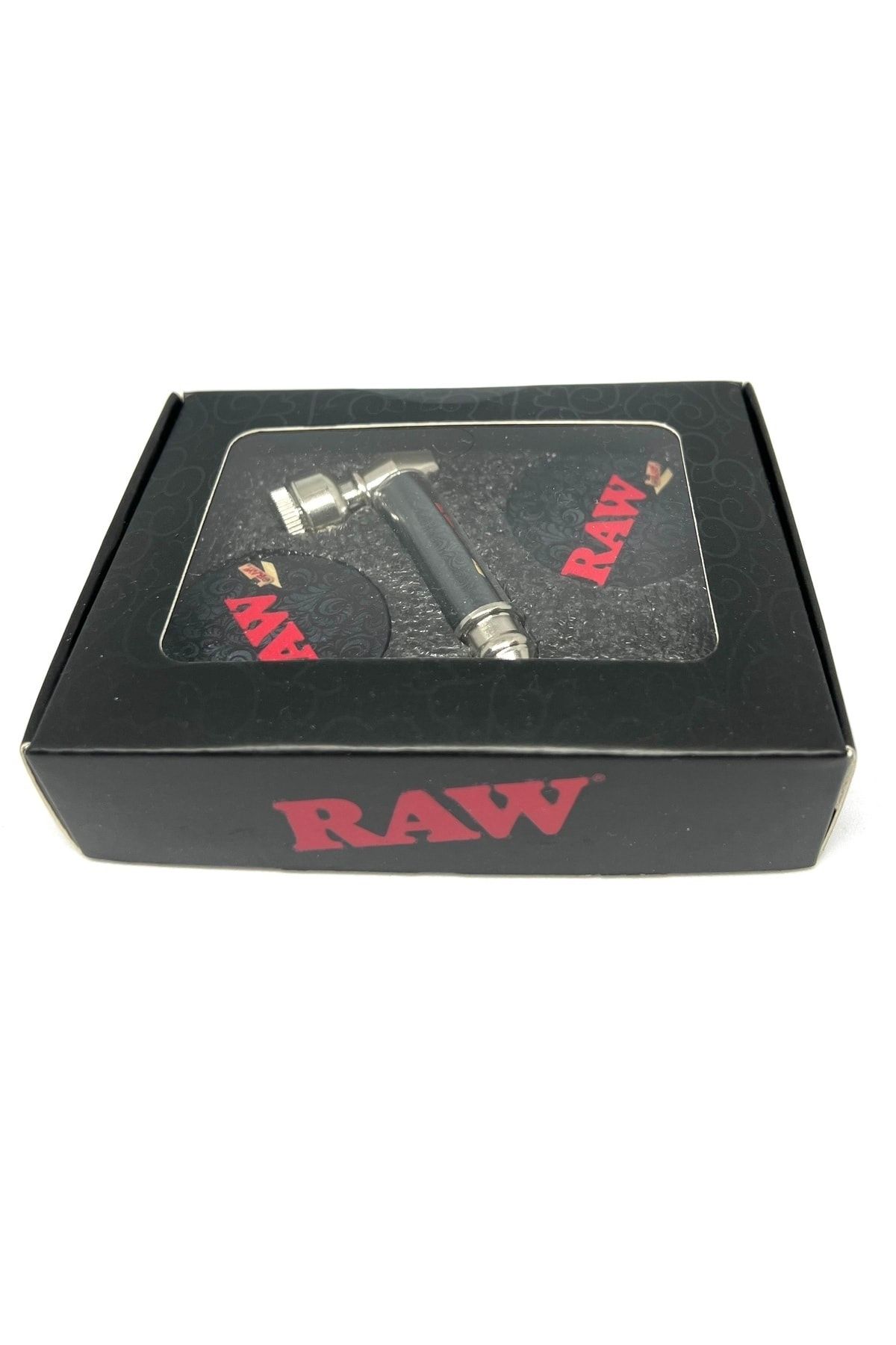 RAW 2 Parça Sigara Pipe+Grinder Smoking Set