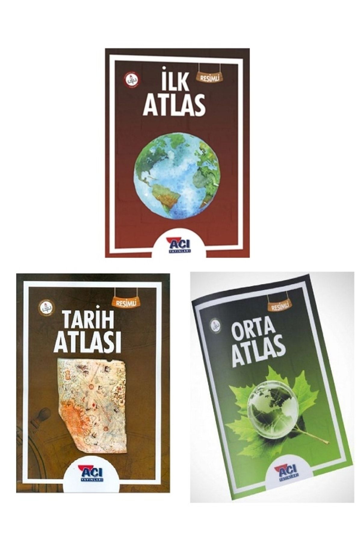 Açı Yayınları Atlas Resimli Atlas - İlk Atlas - Orta Atlası - Tarih Atlası Açı Yayınları
