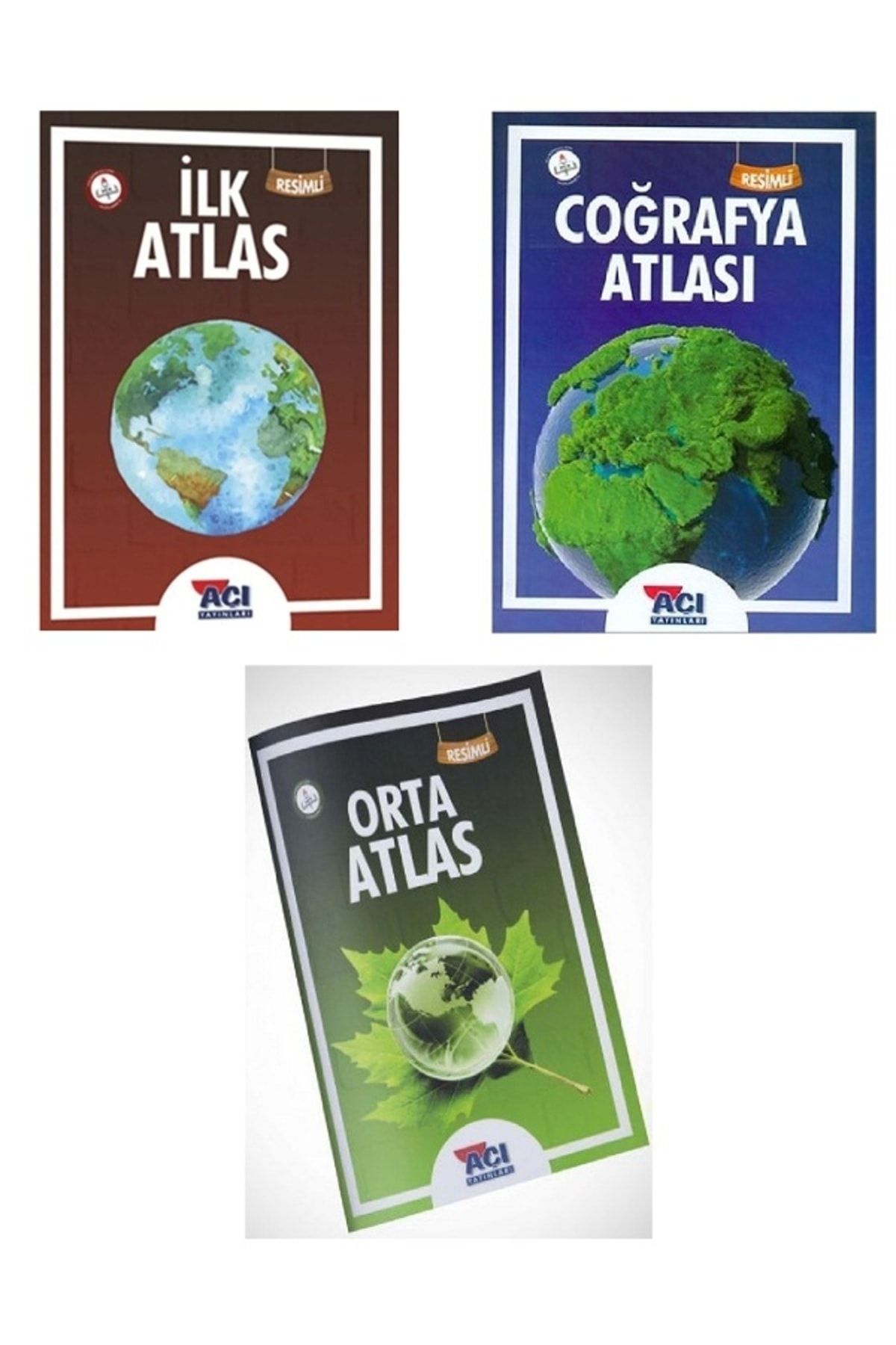 Açı Yayınları Atlas Resimli Atlas - Coğrafya Atlası - Orta Atlası - İlkAtlası Açı Yayınları
