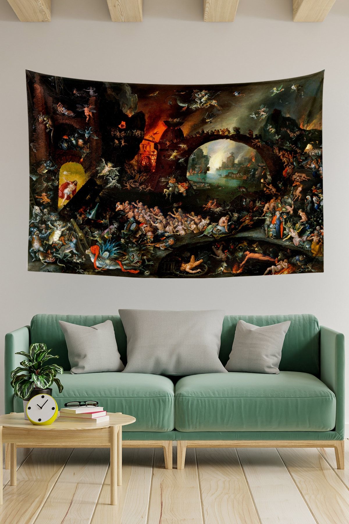 Vagonik Hieronymus Bosch Tablosu Duvar Örtüsü Halısı 70x100, 100x140, 140x200