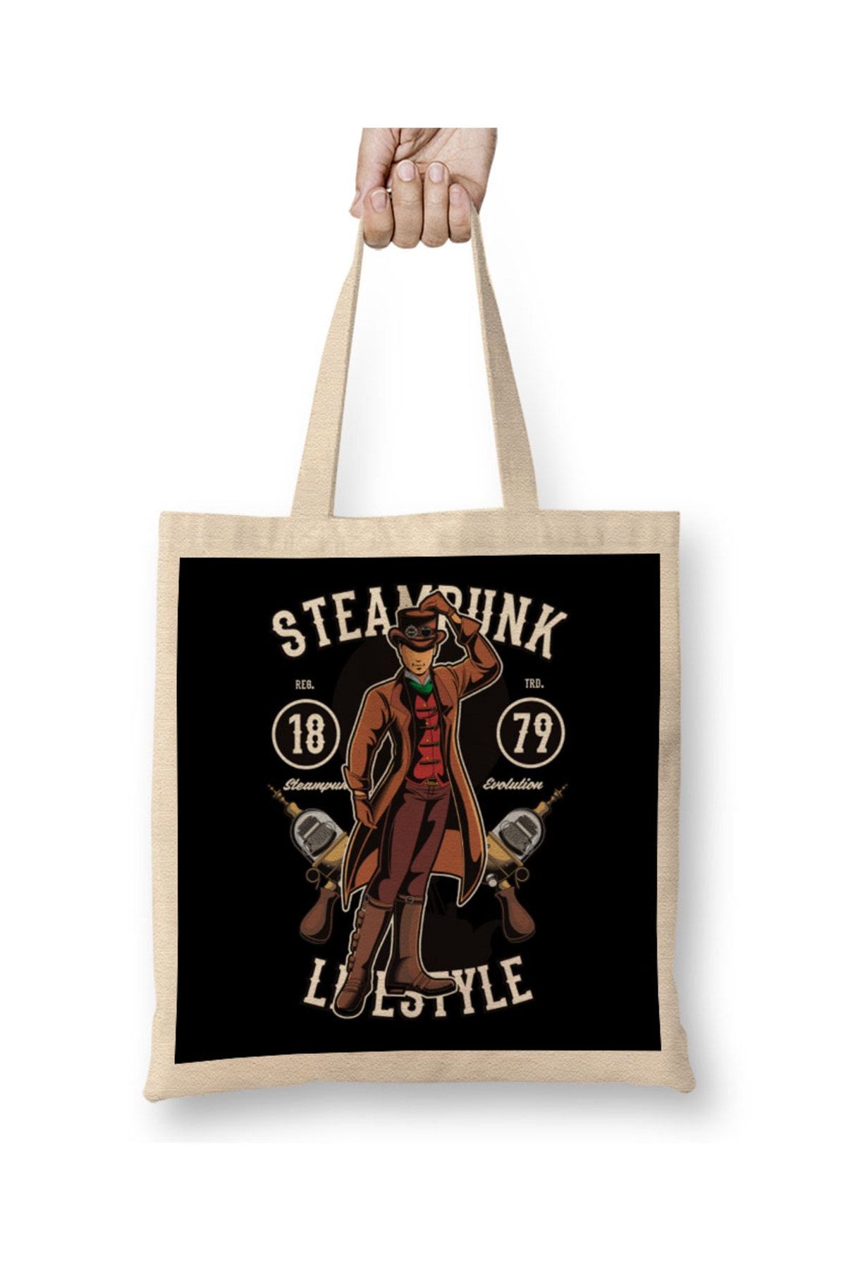 Humuts Steampunk Lifestyle Bez Çanta Uzun Saplı