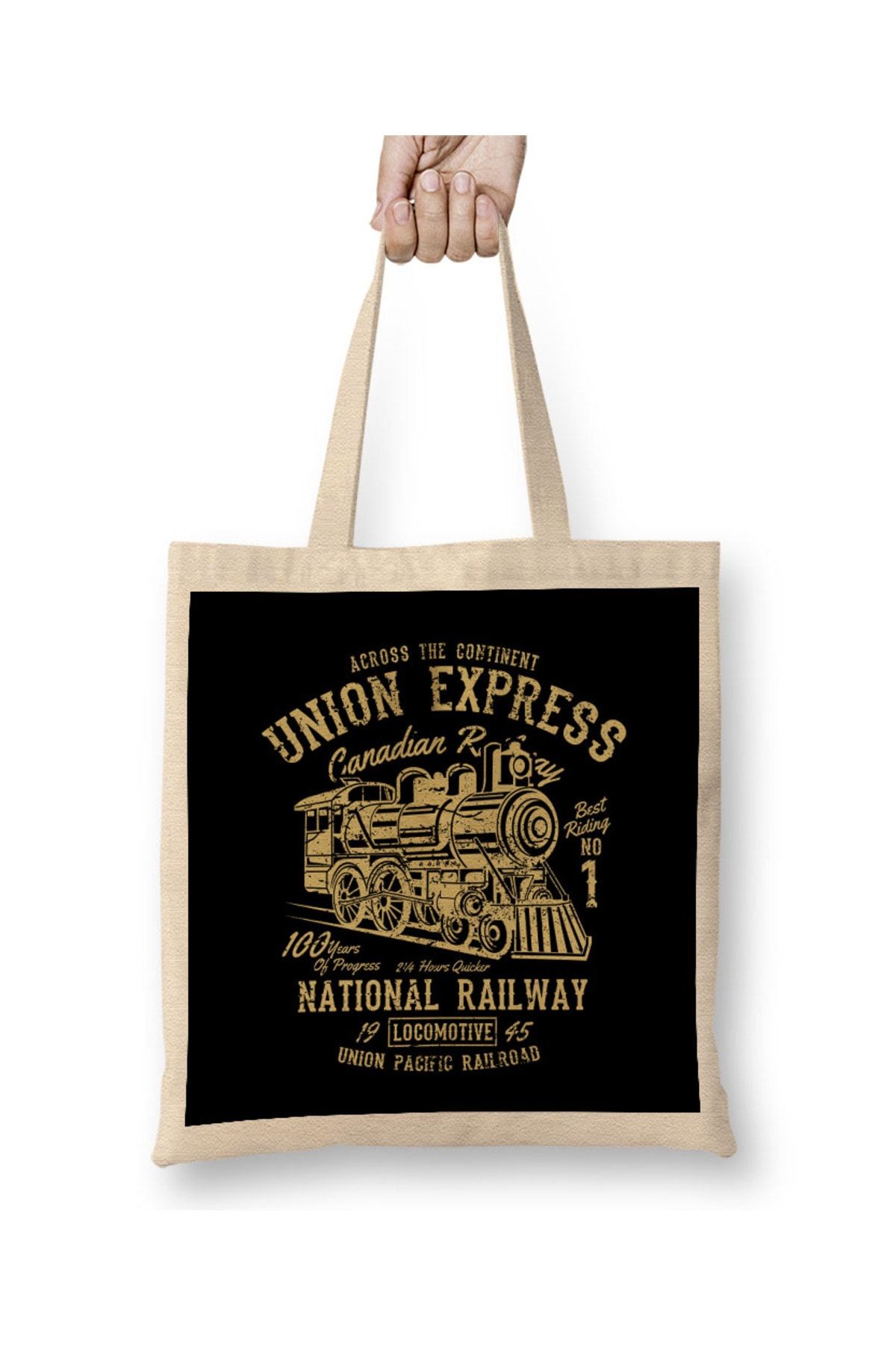 Humuts Union Express Steam Train Bez Çanta Uzun Saplı
