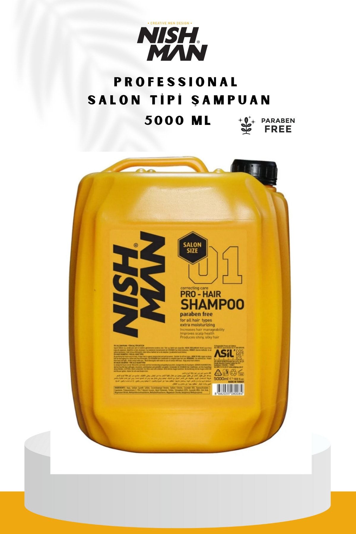 NISHMAN Parabensiz Professional Salon Tipi Şampuan 5000 ML