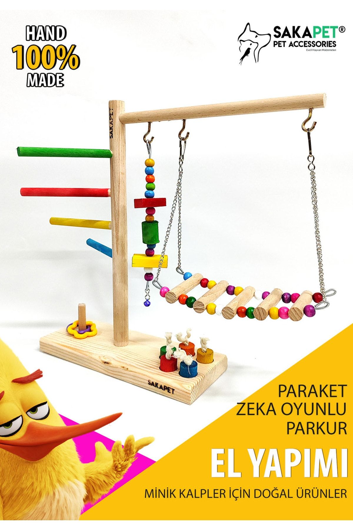 SAKAPET Paraket Interaktif Zeka Oyunlu Köprülü Mini Platform Ts05