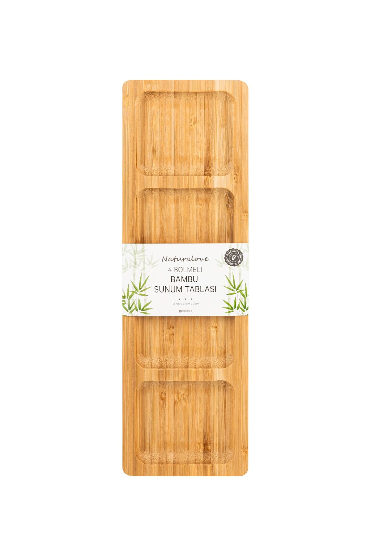 Naturalove Bambu Sunum Tabağı - 4 Bölmeli