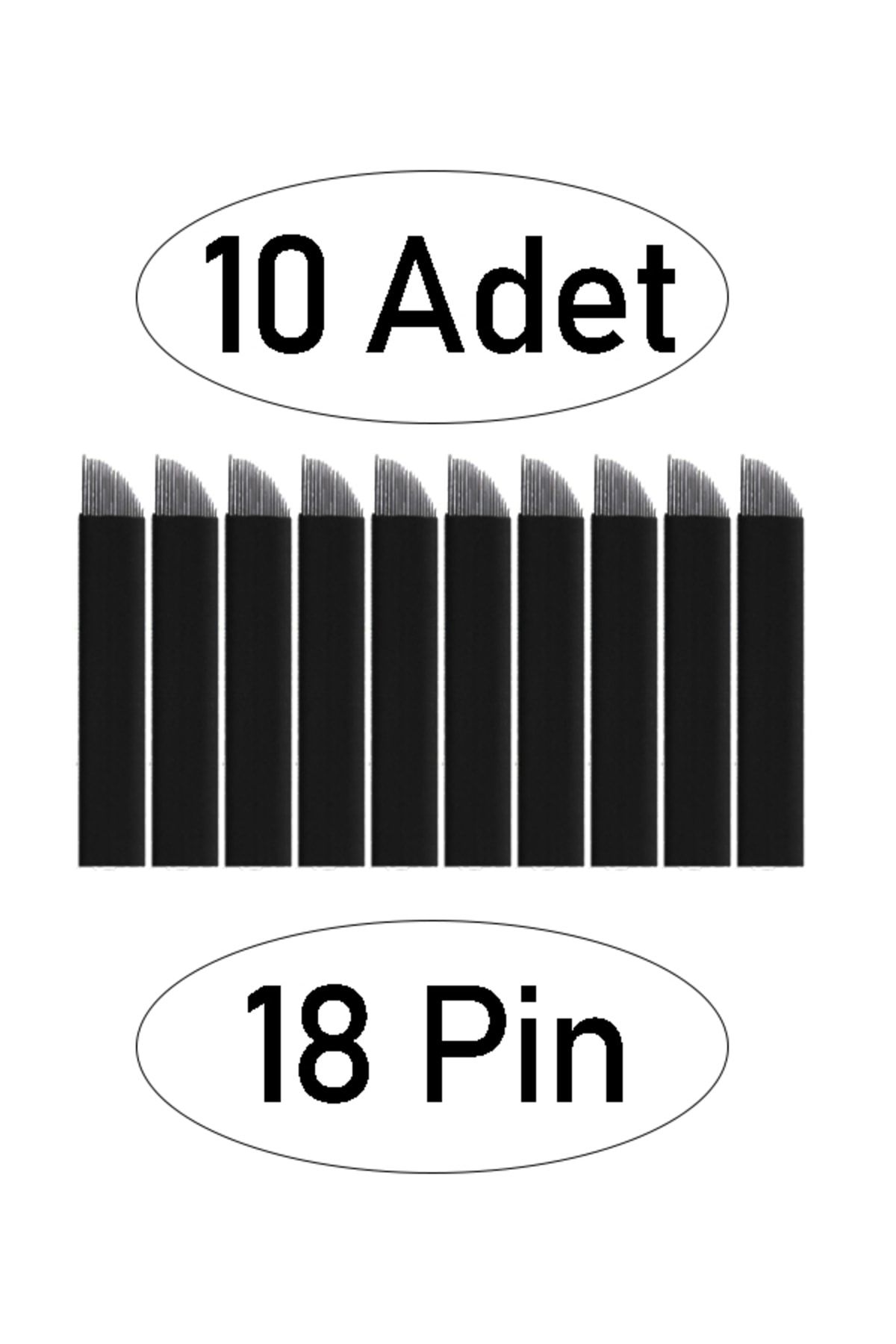 ARMONİKONYA 10 Adet 18 Pin Siyah Microblading Kalıcı Makyaj Için 0,18 Mm Microblading Iğne Kalıcı Kaş Iğne