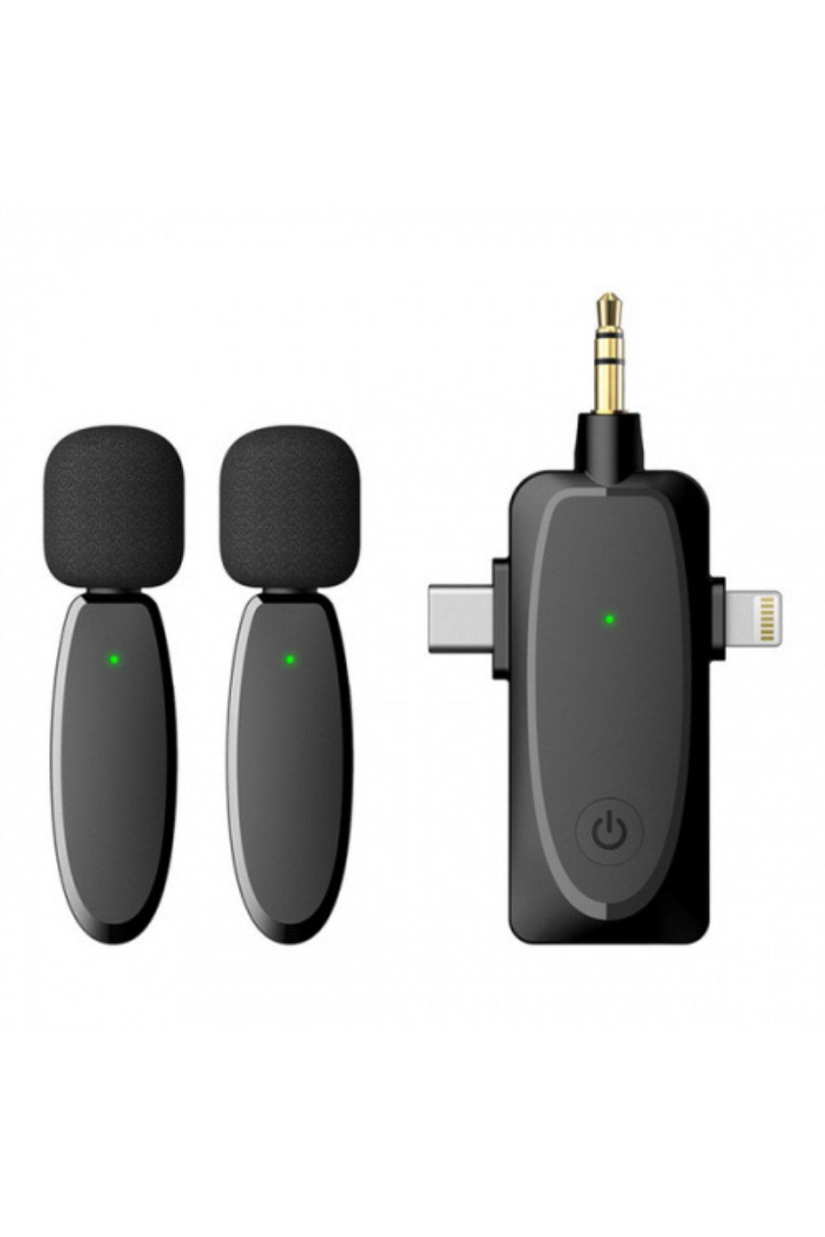 Kamardey 3in1 Gürültü Önleyicili Kablosuz Youtuber Yaka Mikrofonu Canlı Yayın Mikrofonu Iphone Type C 3.5 mm