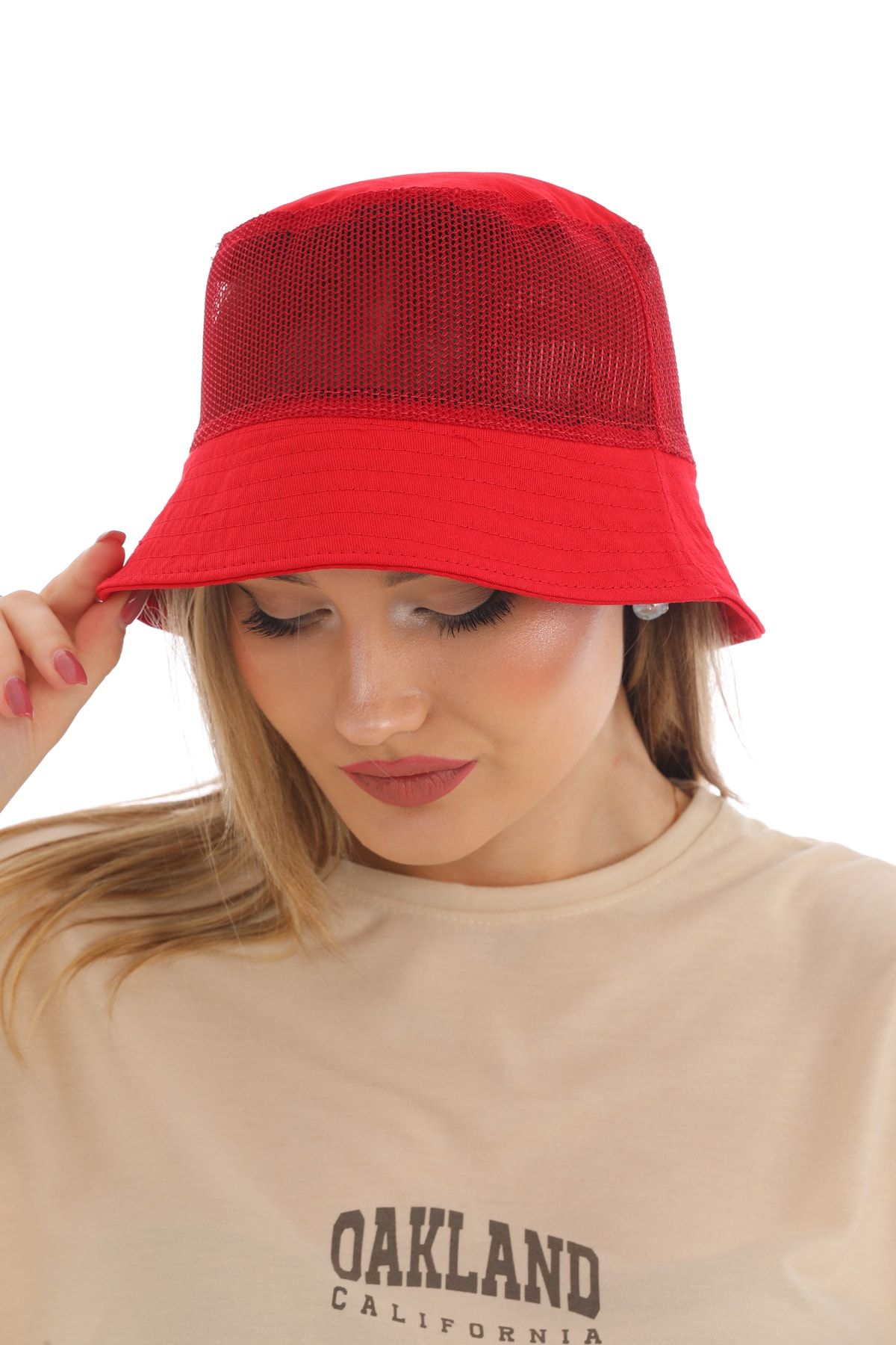 Ritagarcia Fileli Kırmızı Balıkçı Kova Şapka