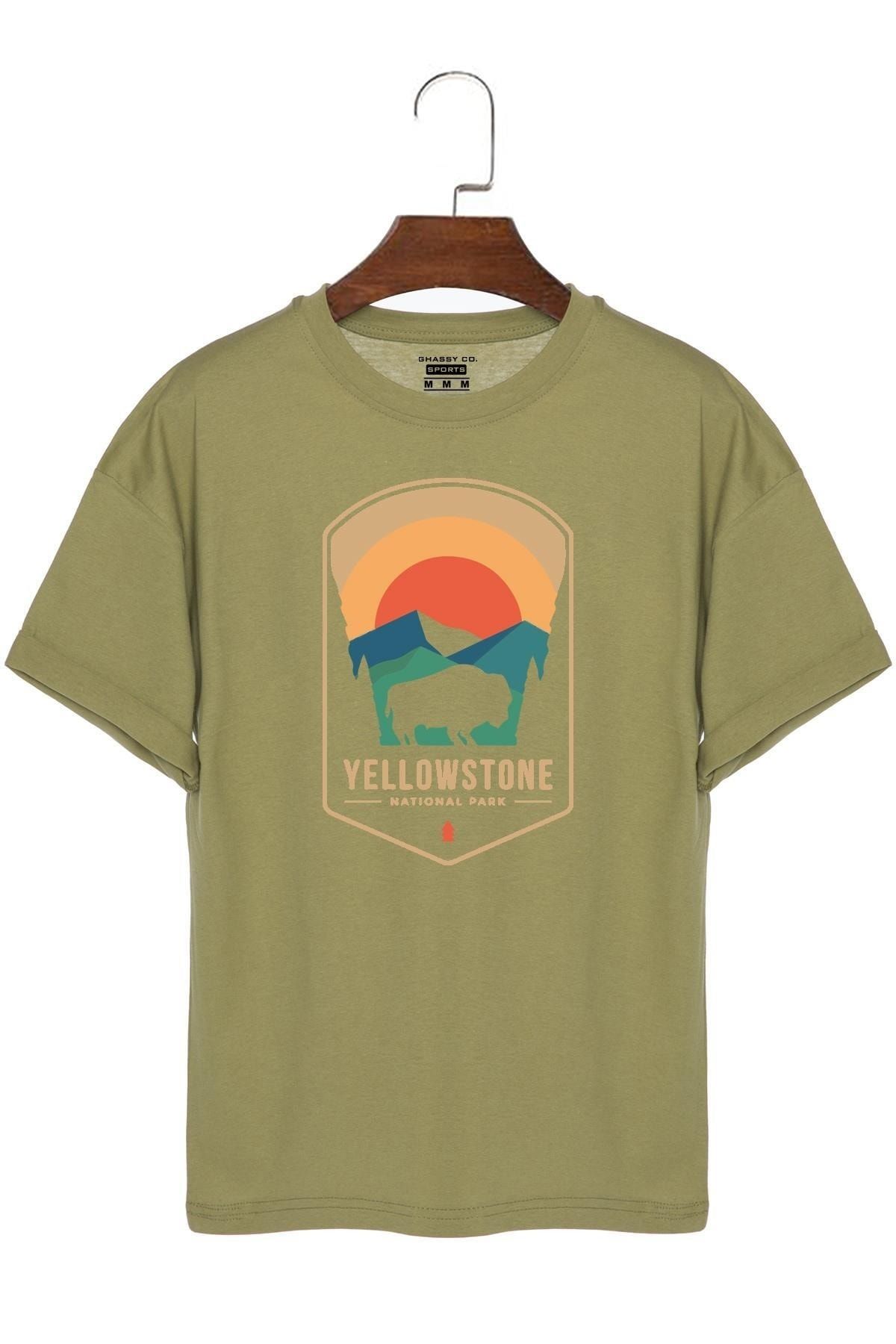Ghassy Co Unisex Trekking Bufalo Baskılı Pamuklu Outdoor Günlük Regular Oversize T-shirt