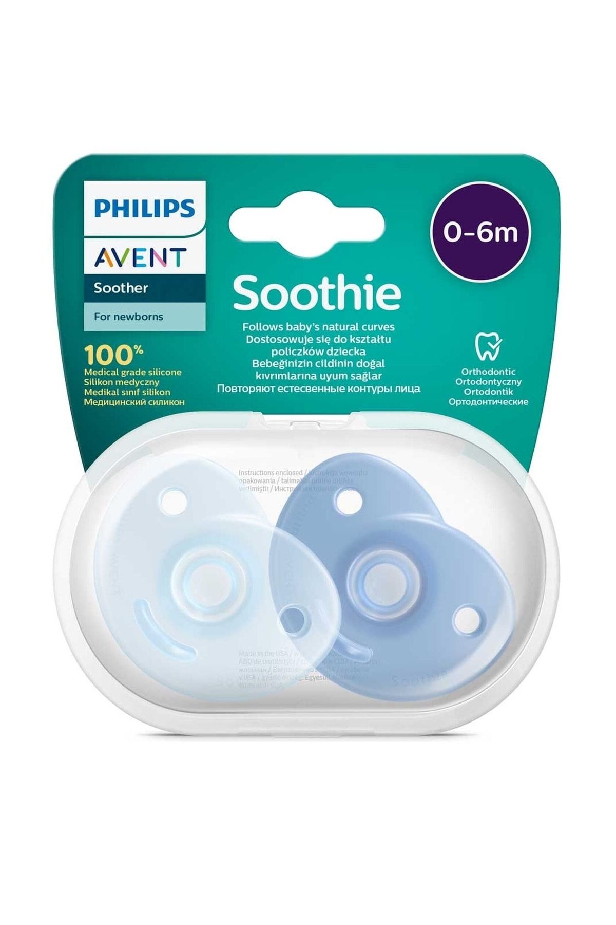 Philips Avent Philips Soothie Ortodontik Saklama Kutulu 2li Emzik 0-6 Ay - Erkek