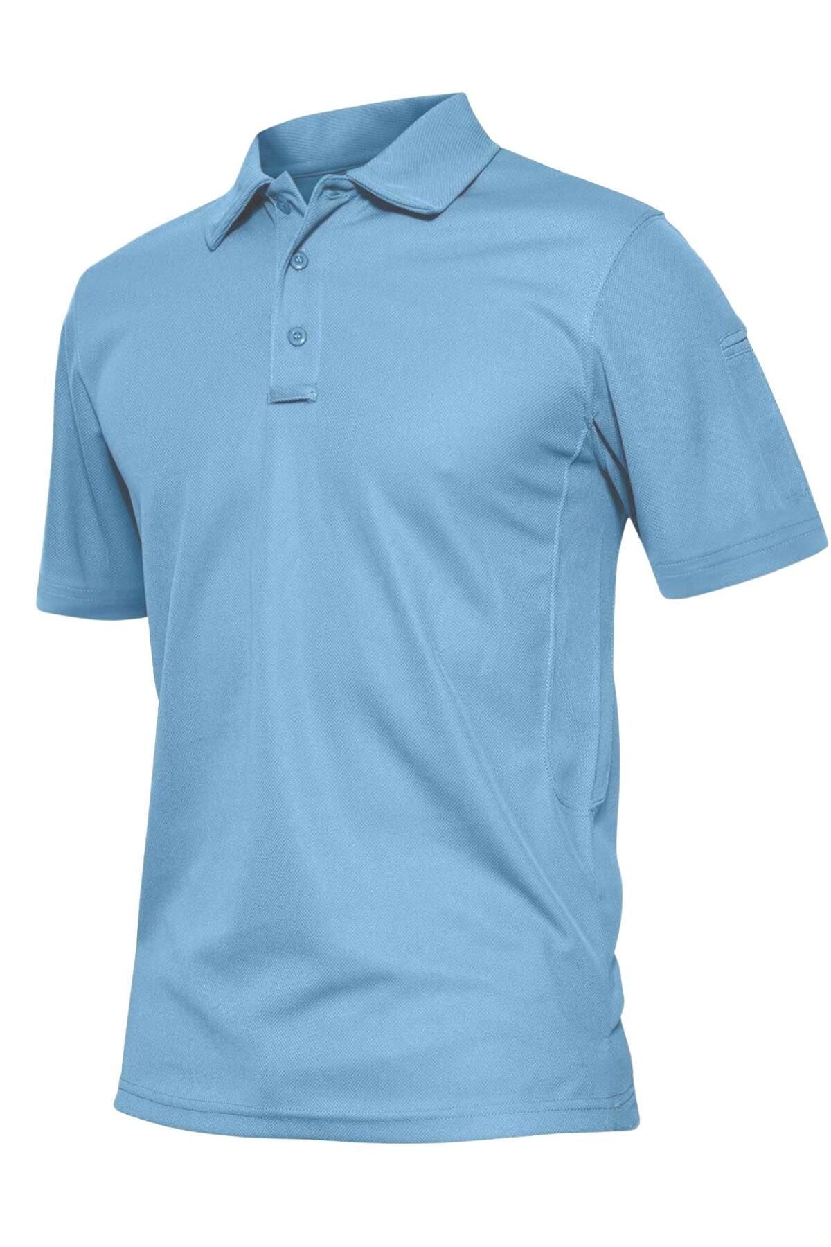 Ghassy Co Erkek Polo Yaka Gömlek Hızlı Kuruma Nem Emici Performans Pique Jersey Golf T-shirt