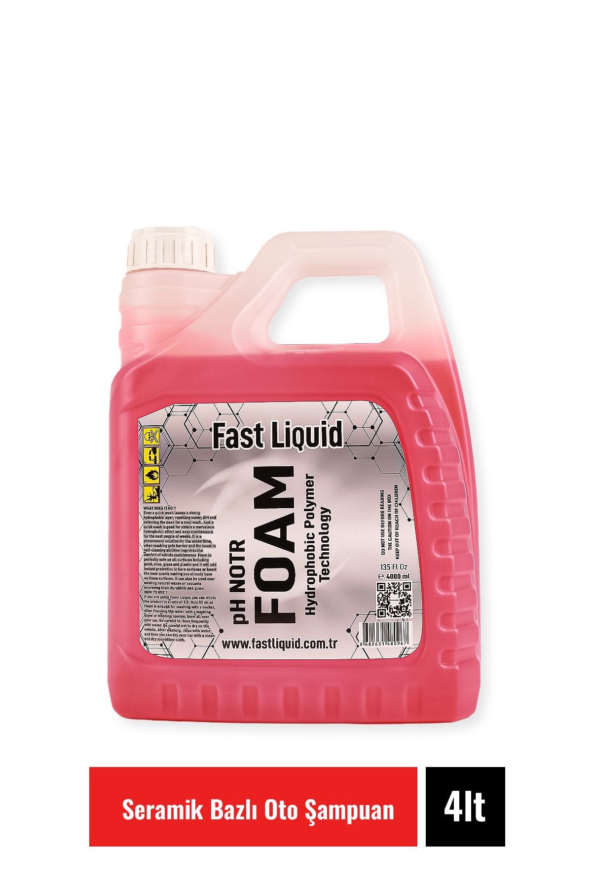 Fast Liquid Oto Şampuan, Cilalı Yüksek Su Iticili, Ph Notr Foam 4 Lt Seramik Bazlı