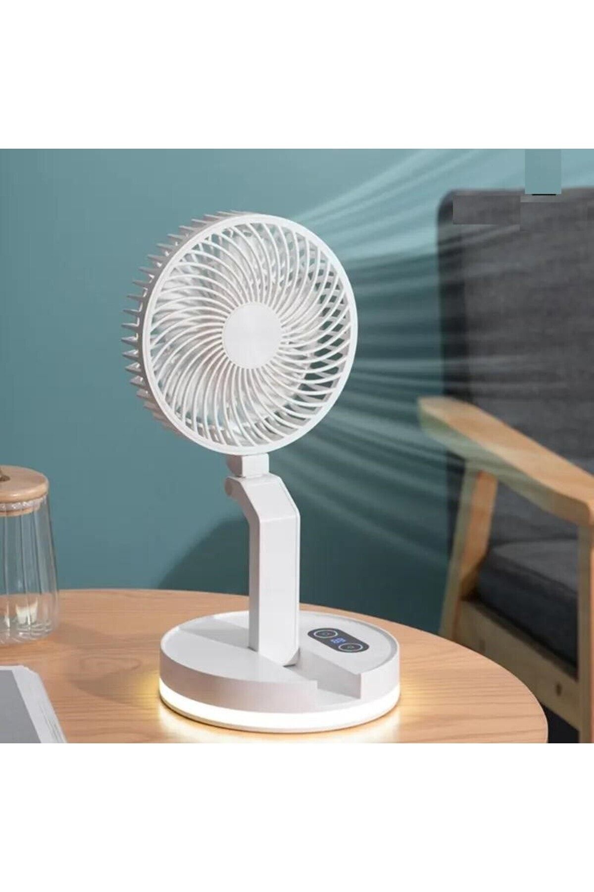 post alley Şarjlı Taşınabilir Rgb Li Fan Katlanır Teleskopik Usb Fanı Ev Ofis Masaüstü Sessiz Fan