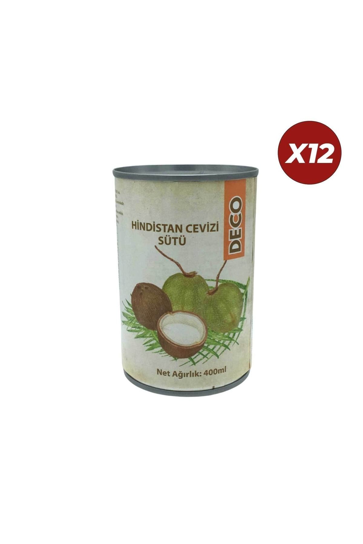 DECO Hindistan Cevizi Sütü - Coconut Milk 400 ml 12 Adet