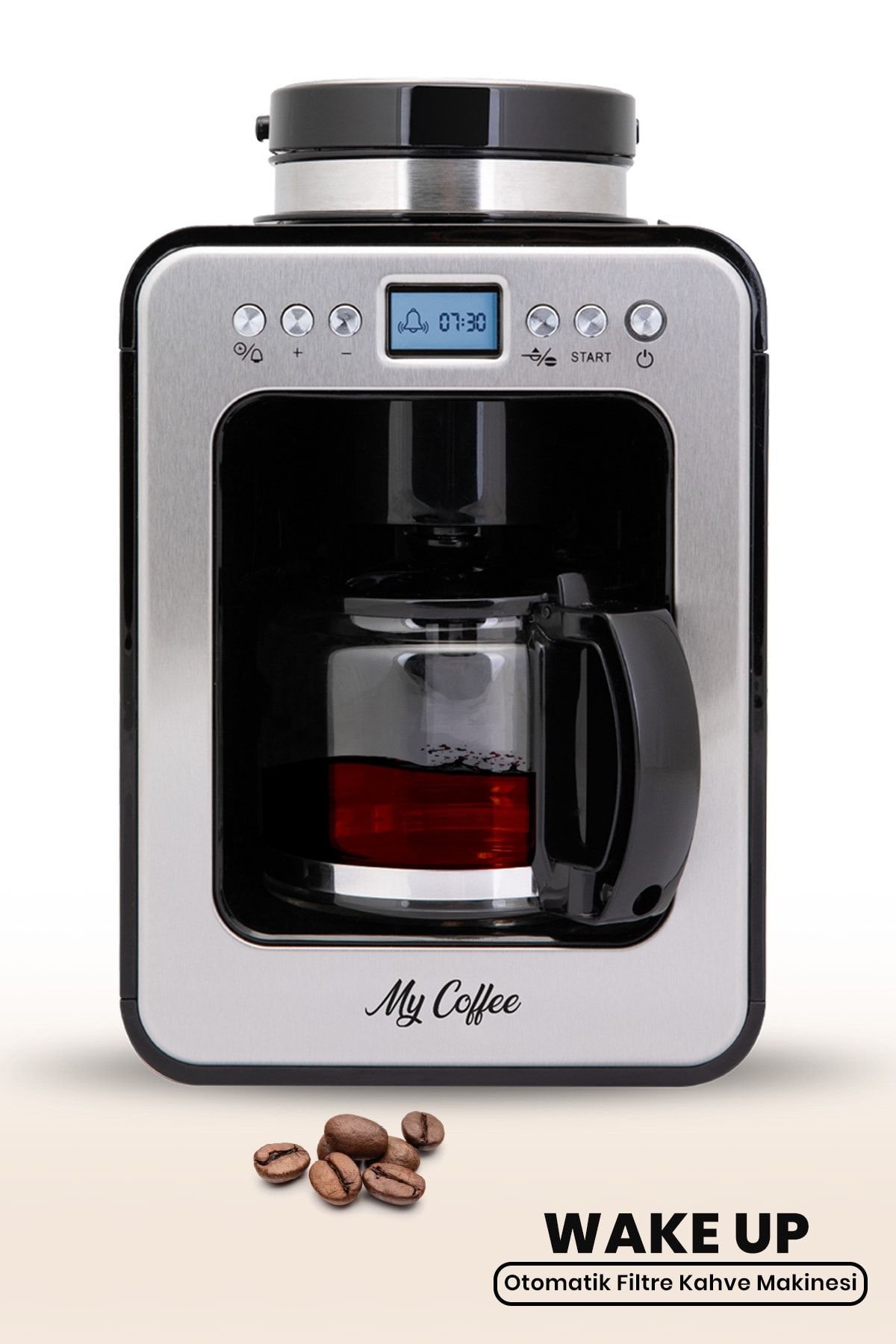 My Coffee Wake Up Dijital Zaman Ayarlı 2 in 1 Öğütücülü Filtre Kahve Makinesi