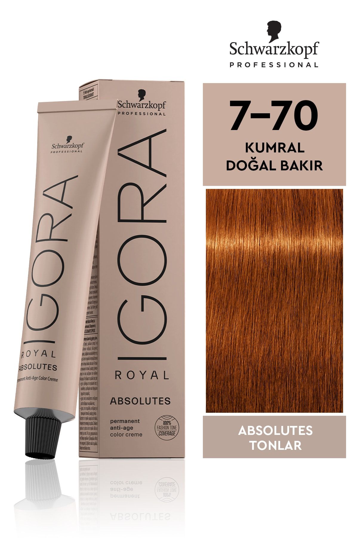 Igora Royal Absolutes 7-70 Kumral - Doğal Bakır Saç Boyası 60ml