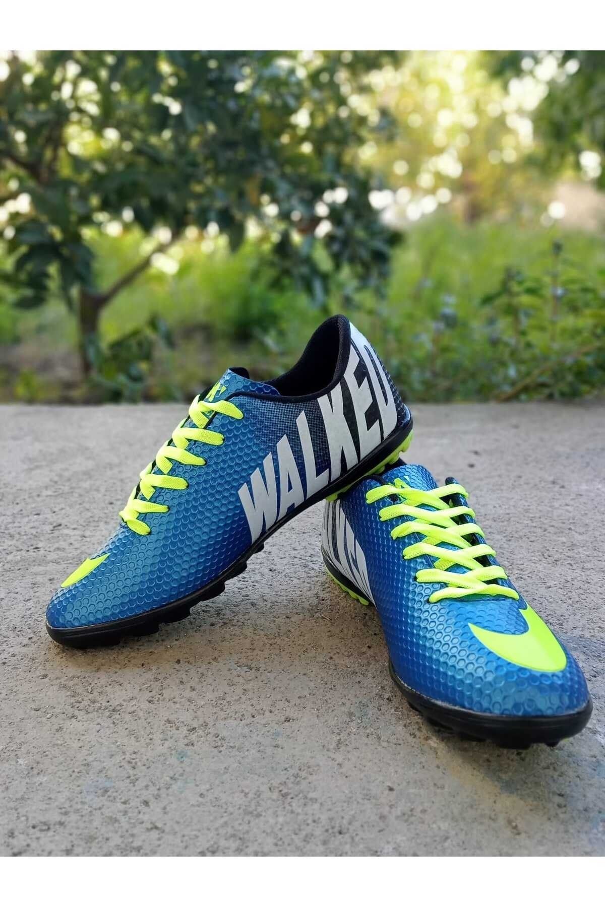 orkistore Mavi Sarı Halısaha Futbol Ayakkabısı