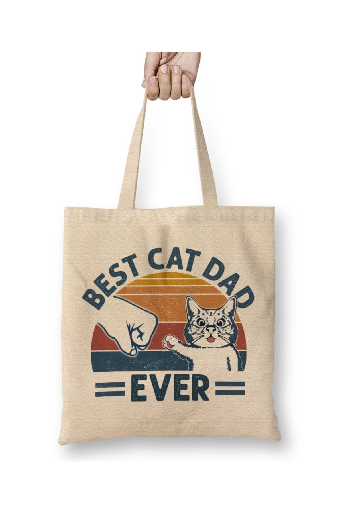 Baskı Dükkanı Vintage Best Boxer Dad Ever Bump Fit Dog Dad Funny Fathers Day Gifts Köpek Bez Çanta Uzun Saplı