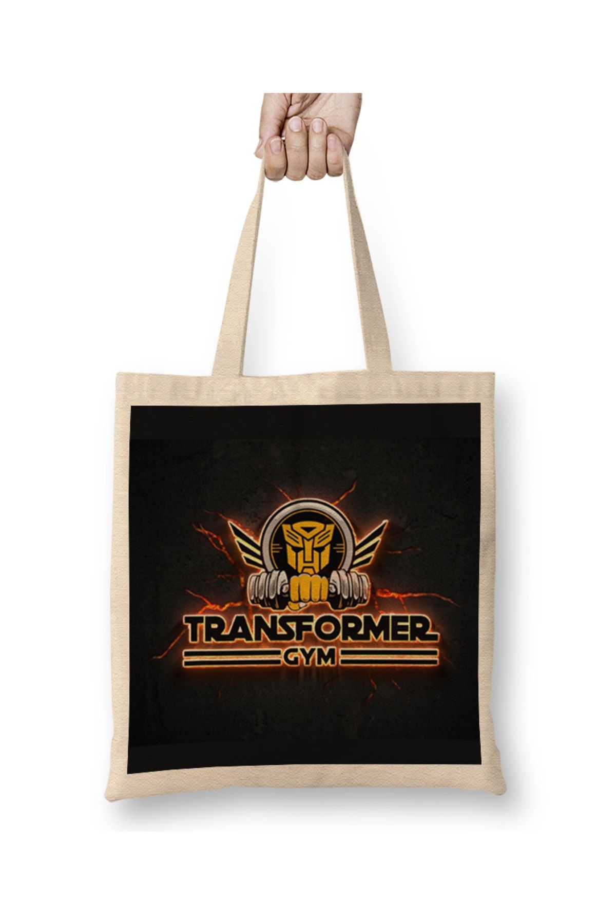Baskı Dükkanı Transformers Gym 01 Bez Çanta Uzun Saplı