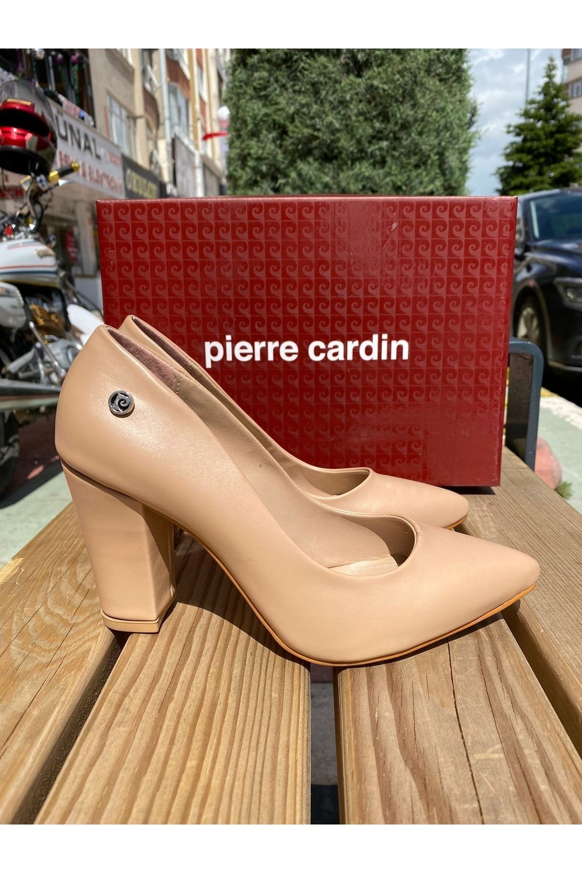 Pierre Cardin ® | Pc-52273 Cilt Deri Comfort Taban Kadın 8cm Kalın Topuklu Günlük Stiletto Ayakkabı