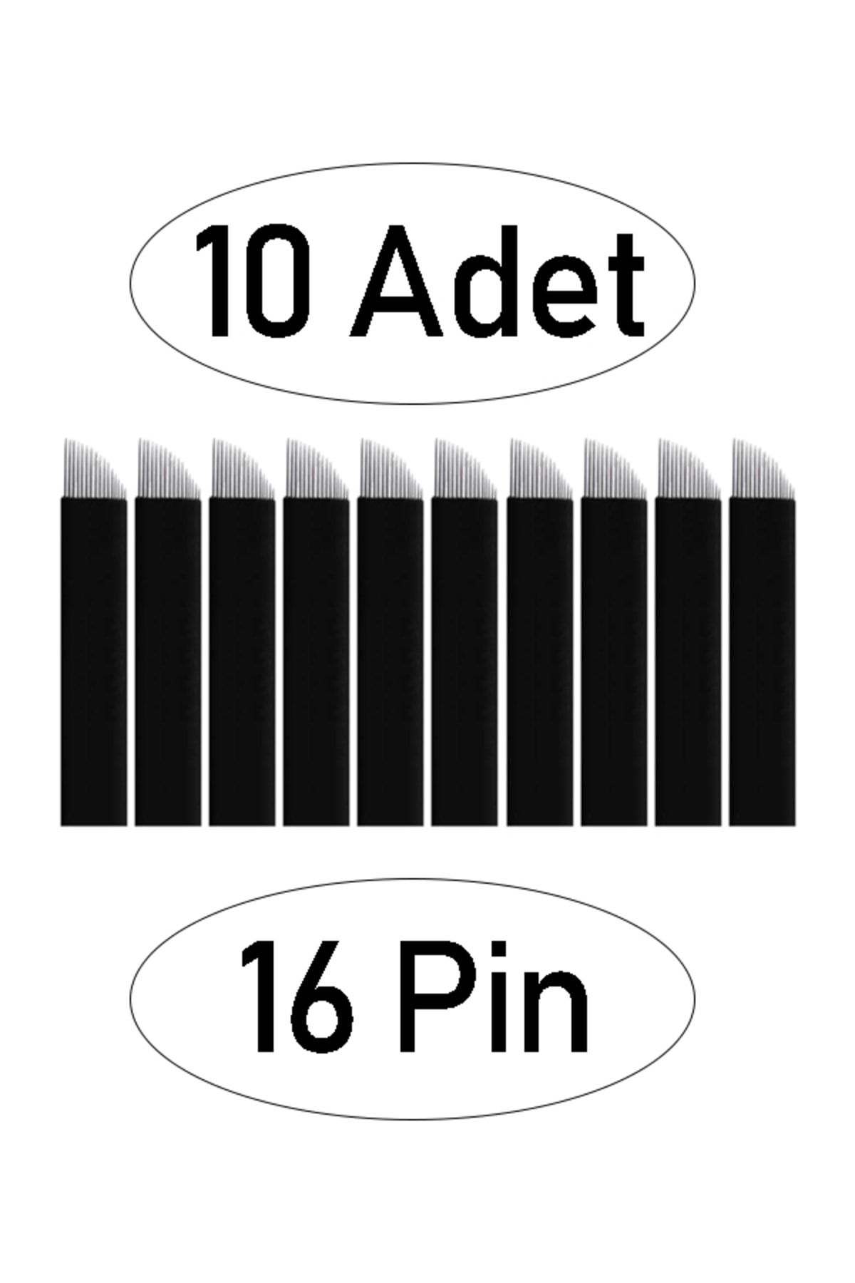 ARMONİKONYA 10 Adet 16 Pin Siyah Microblading Kalıcı Makyaj Için 0,18 Mm Microblading Iğne Kalıcı Kaş Iğne