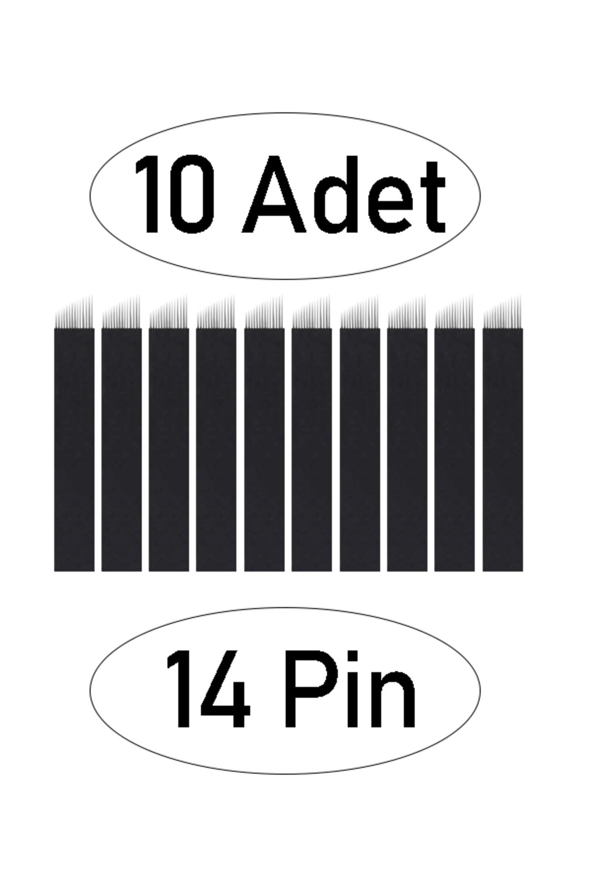 ARMONİKONYA 10 Adet 14 Pin Siyah Microblading Kalıcı Makyaj Için 0,18 Mm Microblading Iğne Kalıcı Kaş Iğne