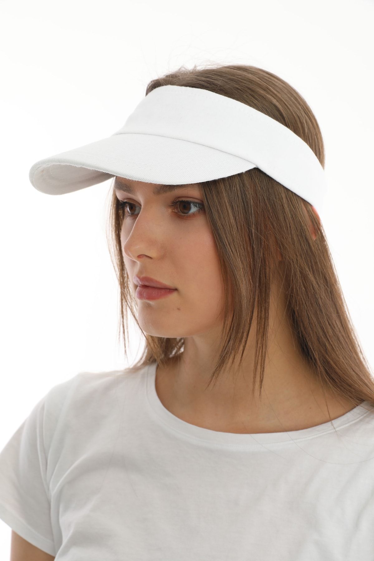 Ritagarcia Uv Koruyuculu Unisex Siperlikli Beyaz Tenisci Şapka