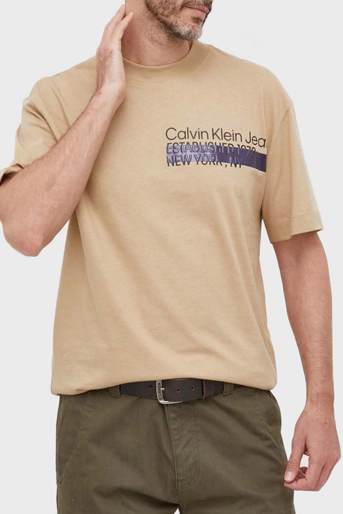 Calvin Klein Logolu Bisiklet Yaka % 100 Pamuk Oversize T Shirt J30j323522pf2 Erkek T Shirt J30j32352