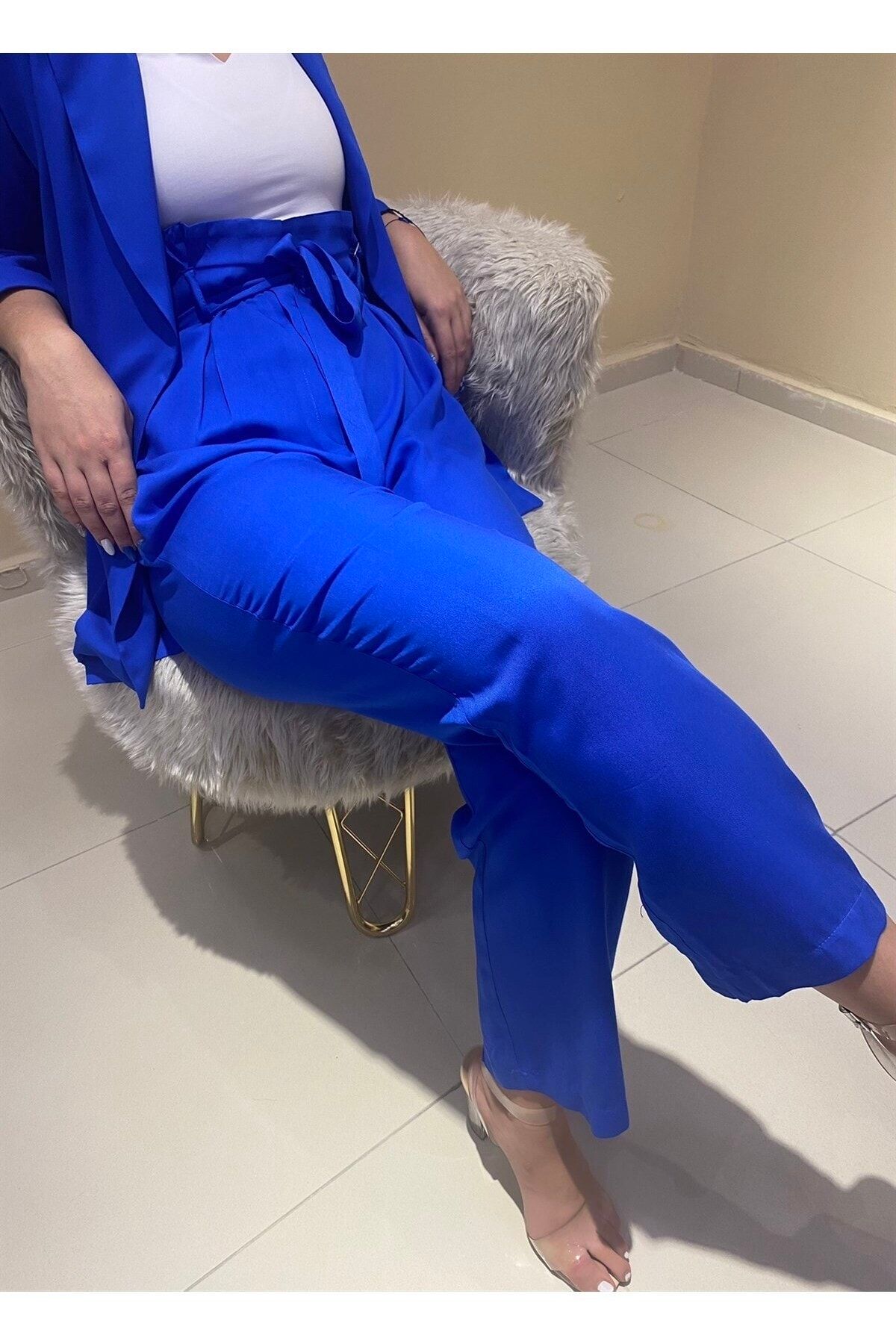 Batik Regular Fit Viskon Pantolon Mavi